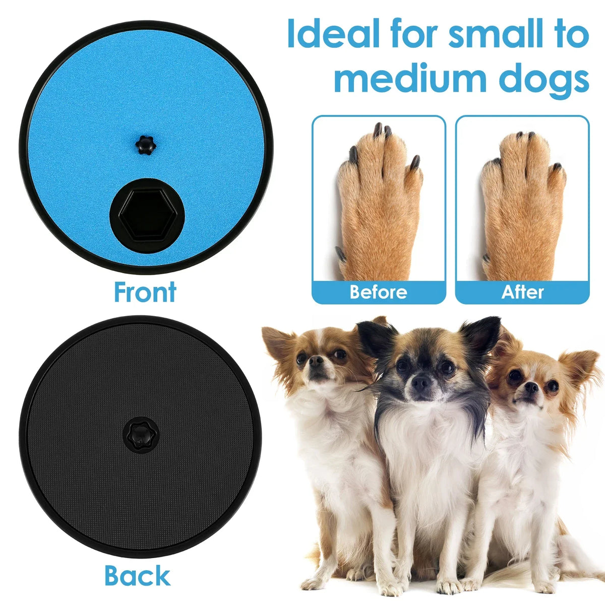 Rotatable Dog Nail Scratcher Board with 6 Food Compartments