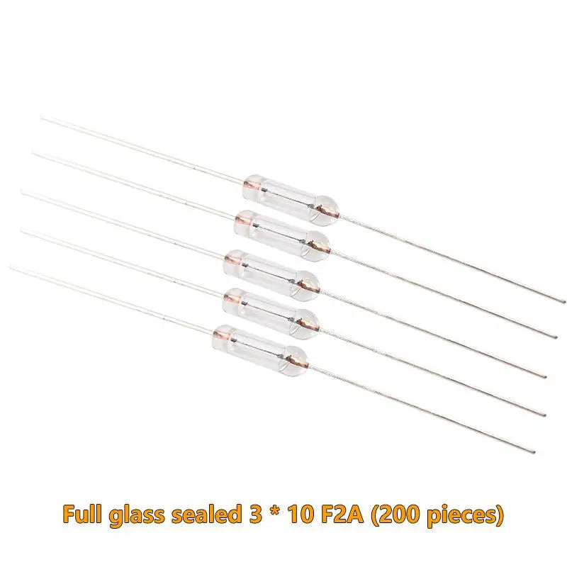 200PCS 3x10mm Axial Fast Glass Fuses 0.5A 1A 2A 3A 5A with Lead Wire