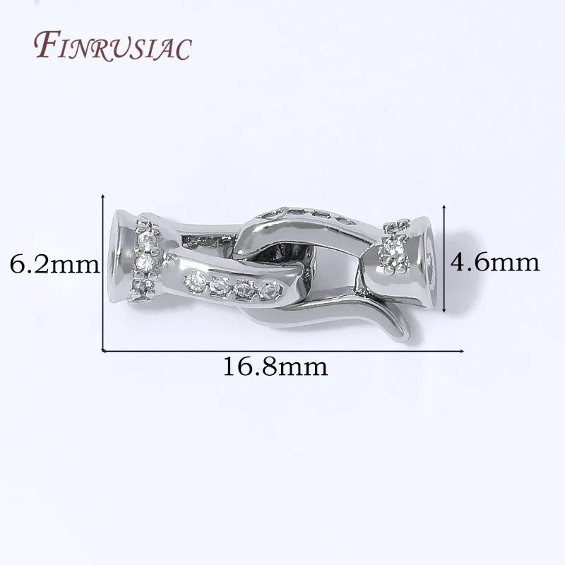 18K Gold Plated Twisted Rope Crystal Rhinestone Jewelry Clasp
