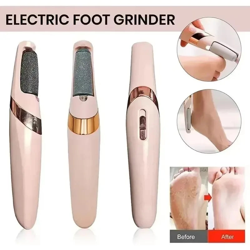 NOCCLILI USB Electric Pedicure Grinder | 2 Roller Heads – Pink