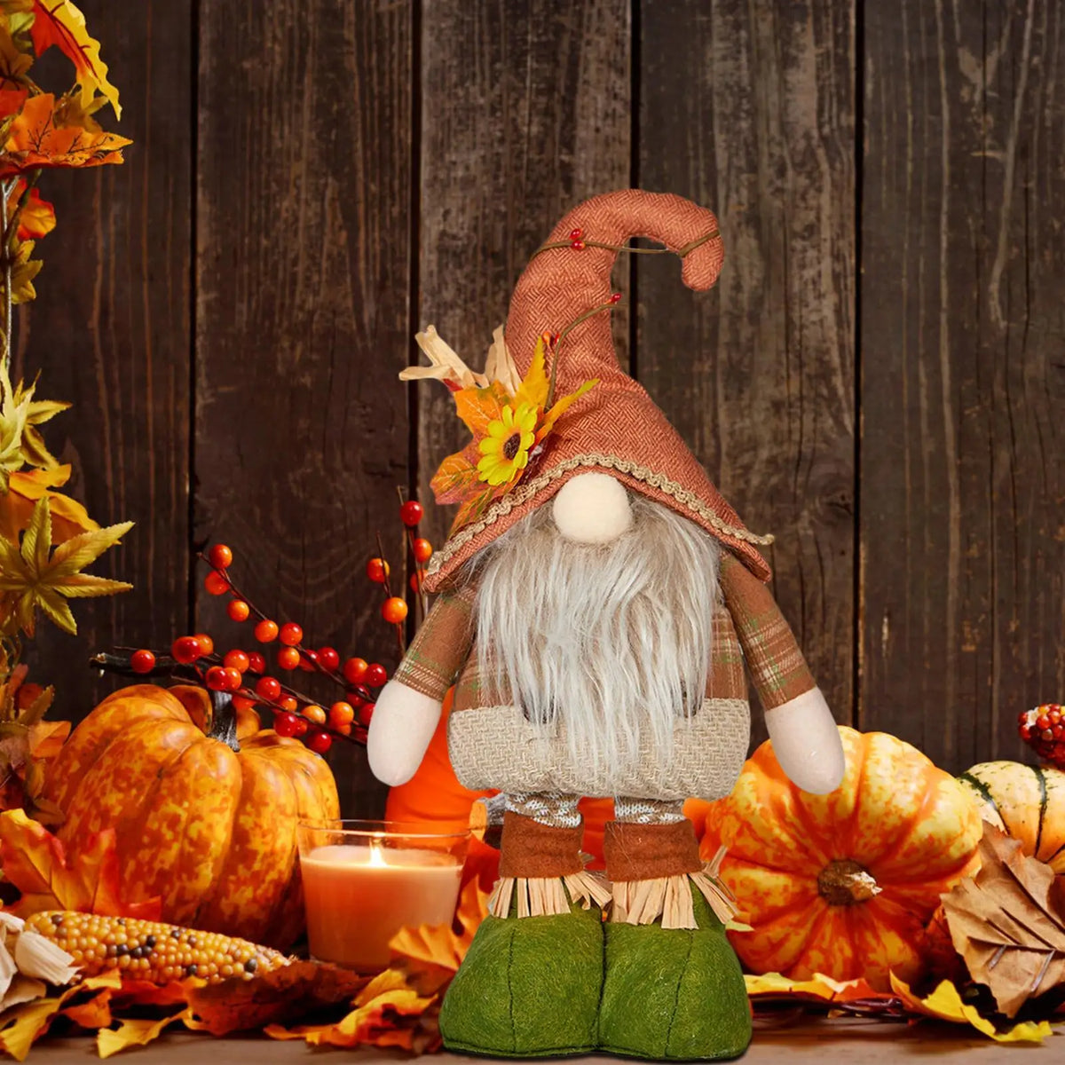 Thanksgiving Gnome Plush with Telescopic Legs | Festive Décor
