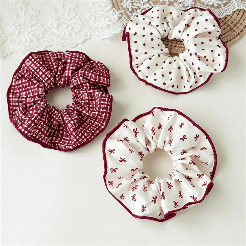 Red Polka Dot Hair Ties – Cute Elastic Bands for Women & Girls