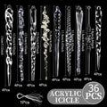36PCS Clear Acrylic Icicle Christmas Ornaments – 9 Styles