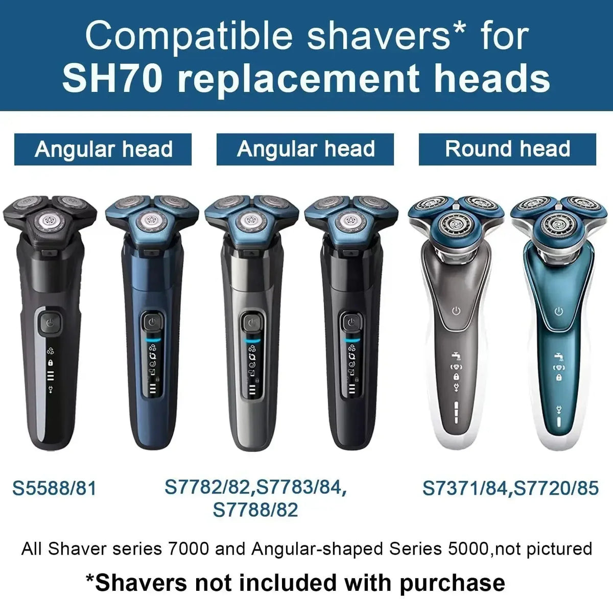 SH71 Replacement Shaver Heads | Series 7000 & Aqua 5000