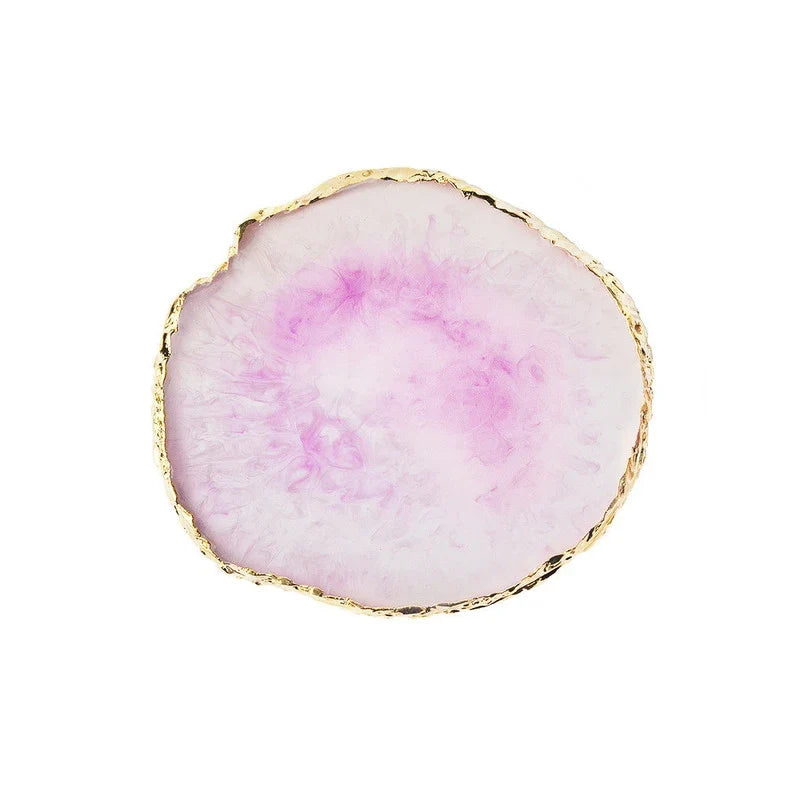 Round Resin Onyx Stone Nail Palette & Gel Polish Mixing Tray