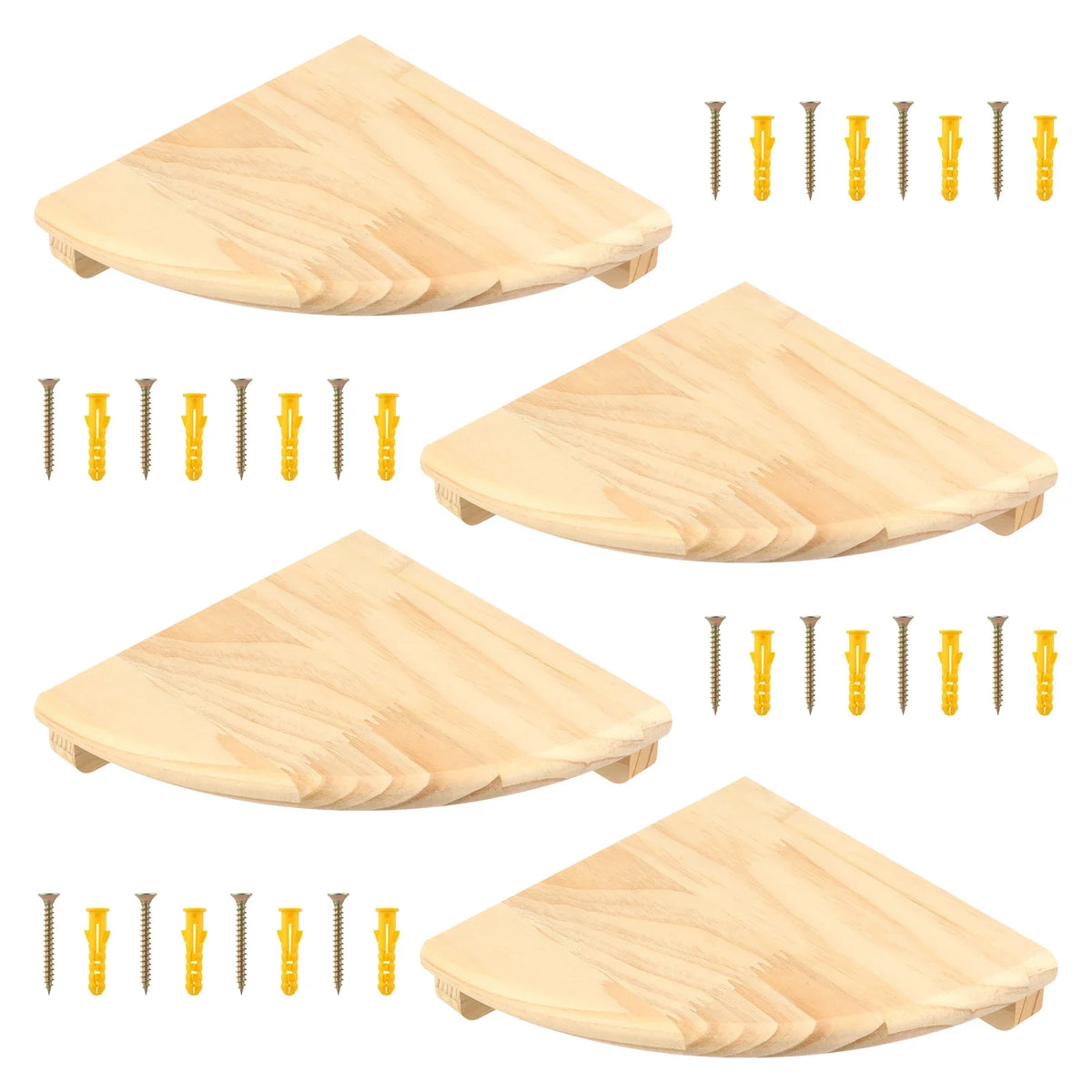 Wooden Scalloped Corner Floating Shelf – 2 or 4 Pack