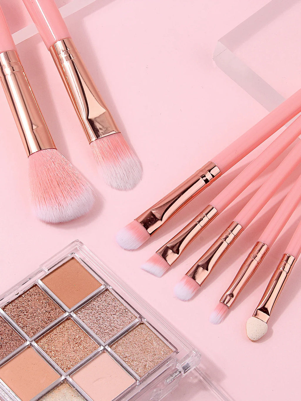 13-Piece Makeup Brush Set with Sponges & Powder Puffs