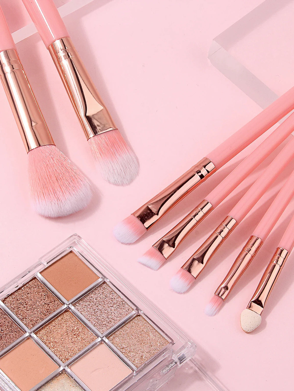 13-Piece Makeup Brush Set with Sponges & Powder Puffs