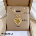Women's Gold Heart Pendant Necklace – Stainless Steel Choker