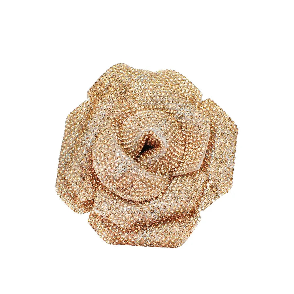 3D Rose Rhinestone Flower Patch – Sparkling DIY Embellishment