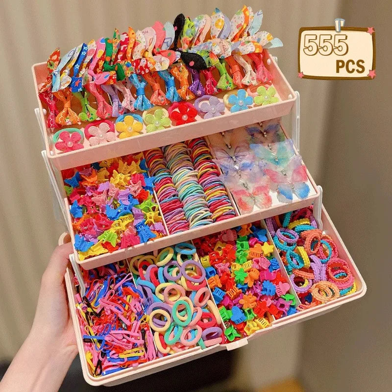 Girls Hair Accessories Set – Butterfly Clips, Ties & Bands