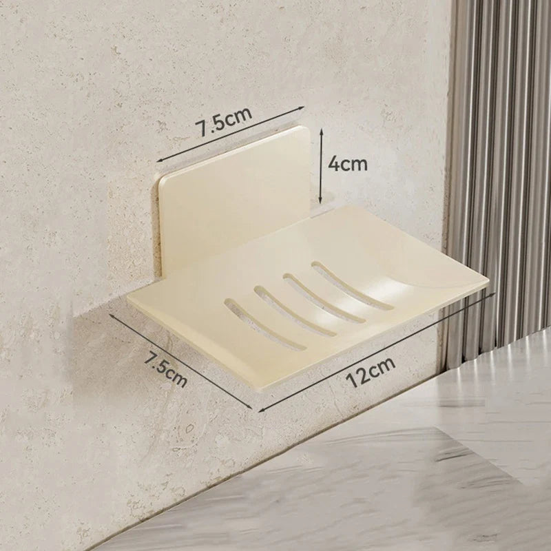 Wall Mounted Carbon Steel Soap Tray with Drainage – Black