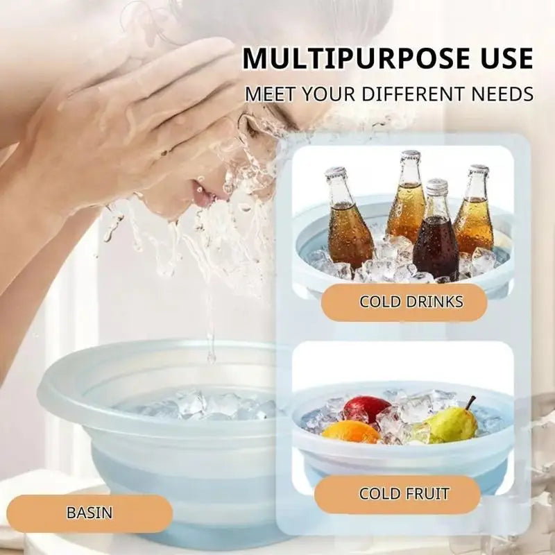Foldable Silicone Ice Facial Basin – Portable Cold Therapy Bowl