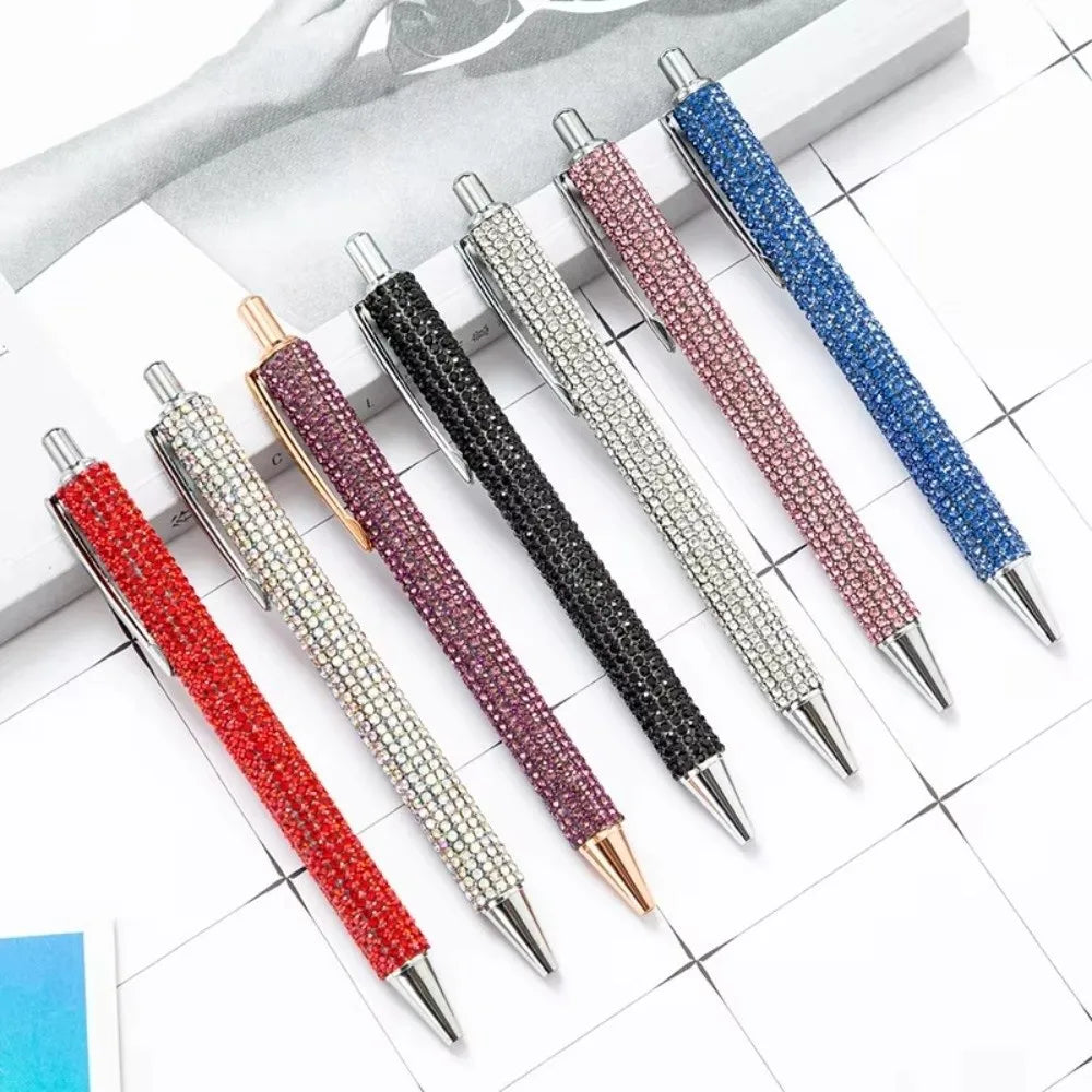 Metal Rhinestone Ballpoint Pen – Retractable Crystal Bling
