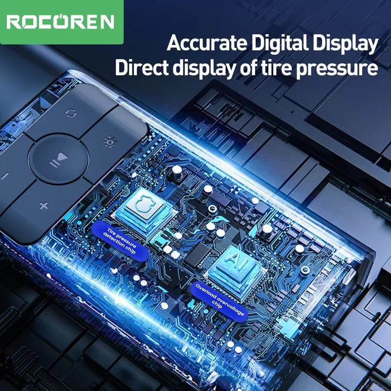 Rocoren 12V Portable Tire Inflator with Digital Display