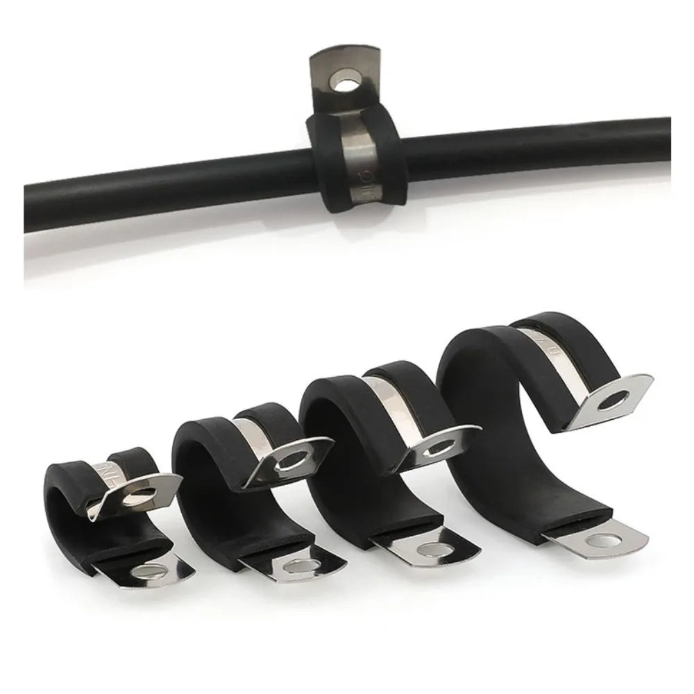 Rubber Lined R-Type Pipe Clamps | Hose & Cable Fasteners