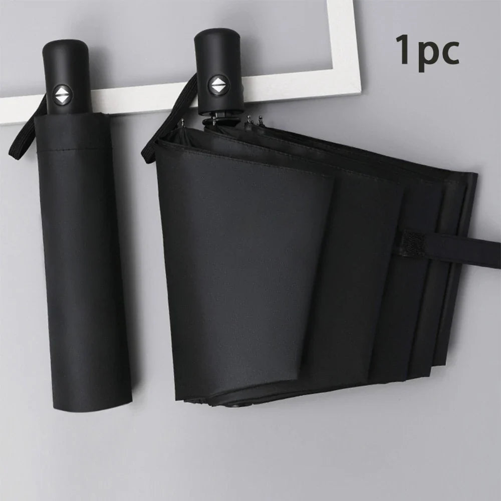 8-Rib Auto Folding Windproof Travel Umbrella | One-Touch Open