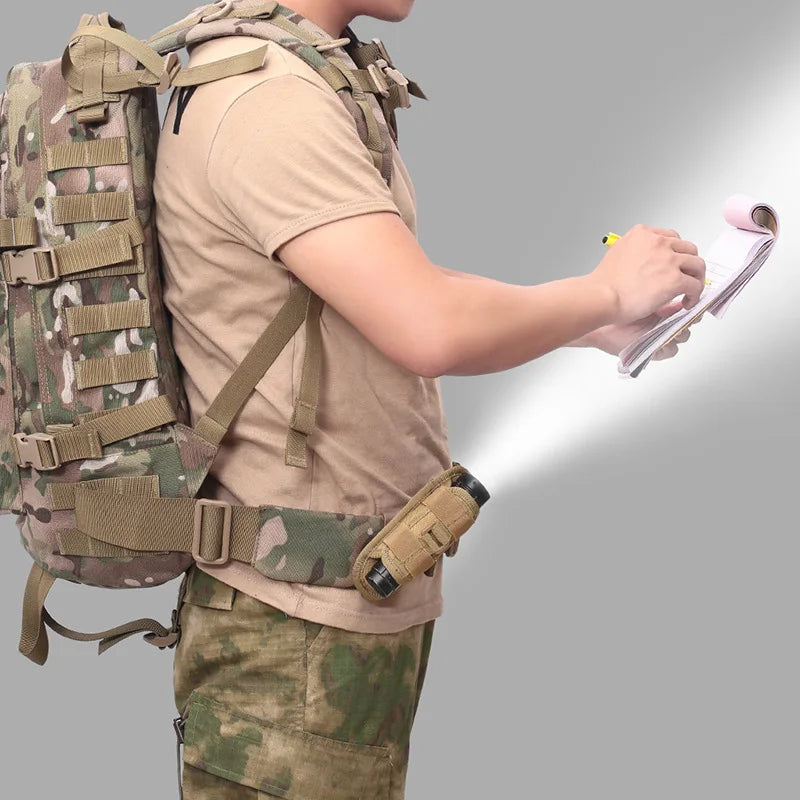 360° Rotatable Nylon Flashlight Holster Waist Pouch Bag