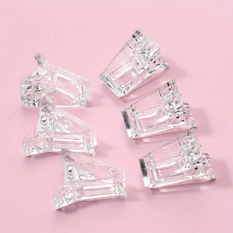 10Pcs Gel Nail Extension Builder Clamps Manicure Tool Set