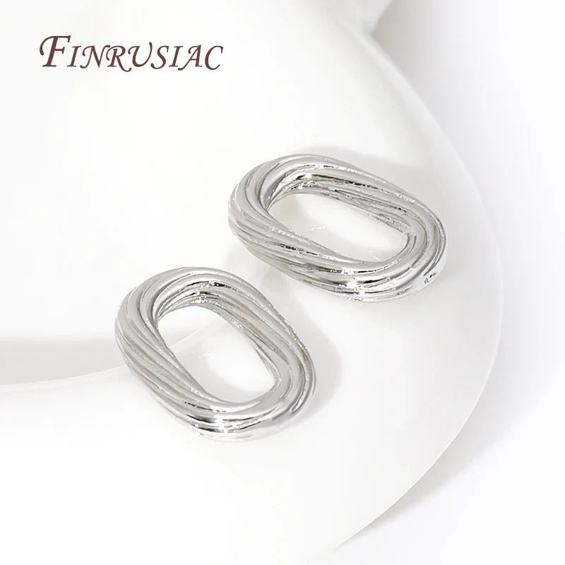 18K Gold Plated Brass Oval Twist Ring Connectors | DIY Jewelry