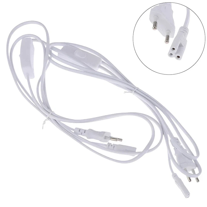 1.8m EU Plug Power Cord with Switch for T5 T8 LED Tubes