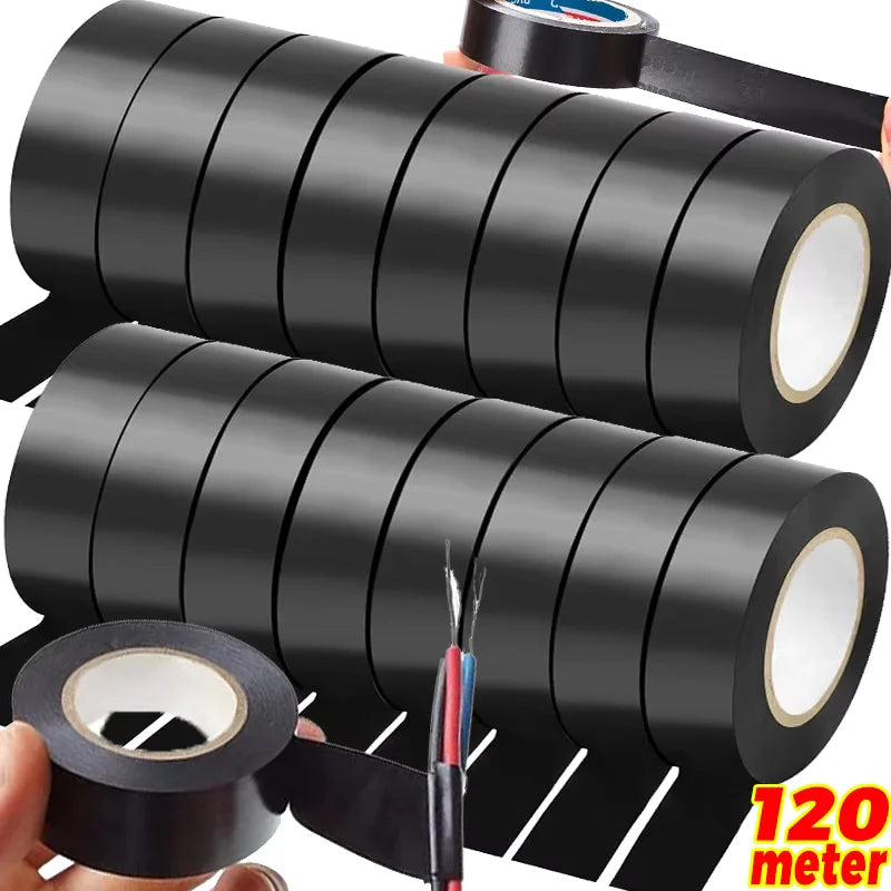 Black PVC Electrical Insulating Tape – Heat Resistant 50m Roll