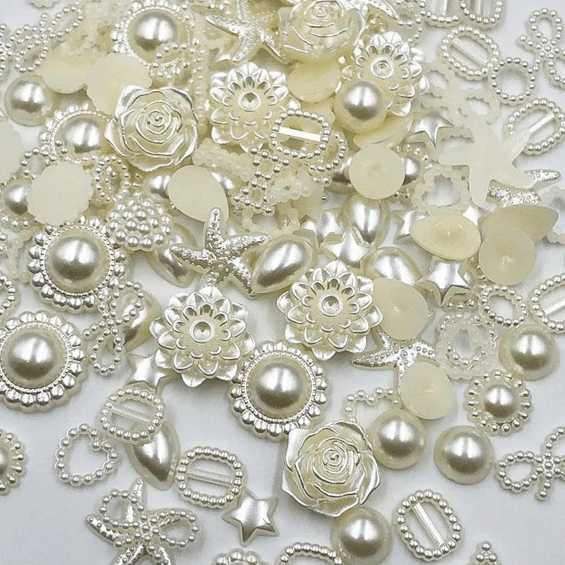 100PCS Plastic Floral DIY Hair Accessories Headwear Beads 6-20mm