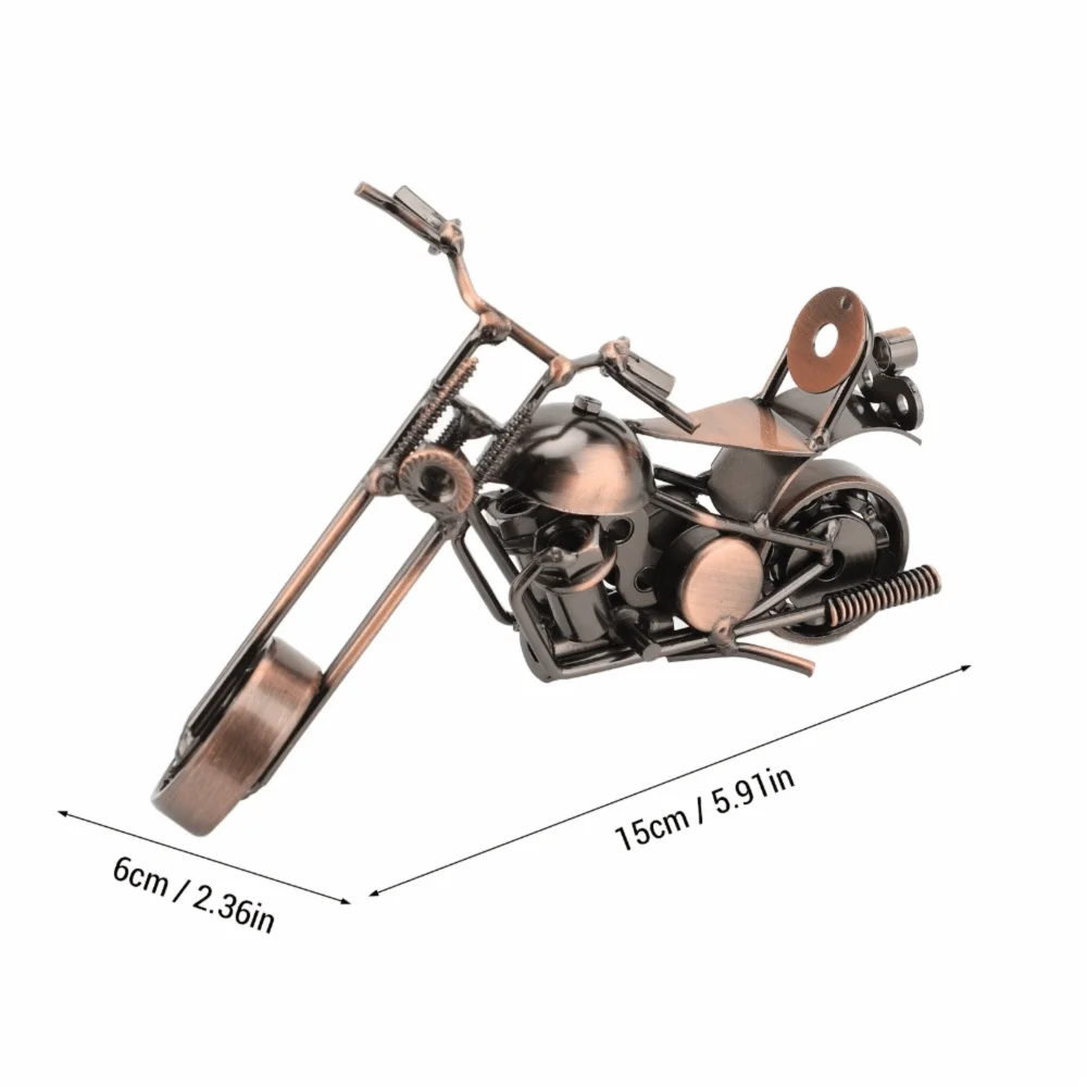 Handcrafted Iron Motorcycle Model – Movable Wheels & Handlebar
