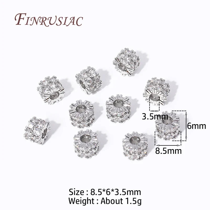 18K Gold Plated Zircon Round Spacer Beads – DIY Jewelry Making