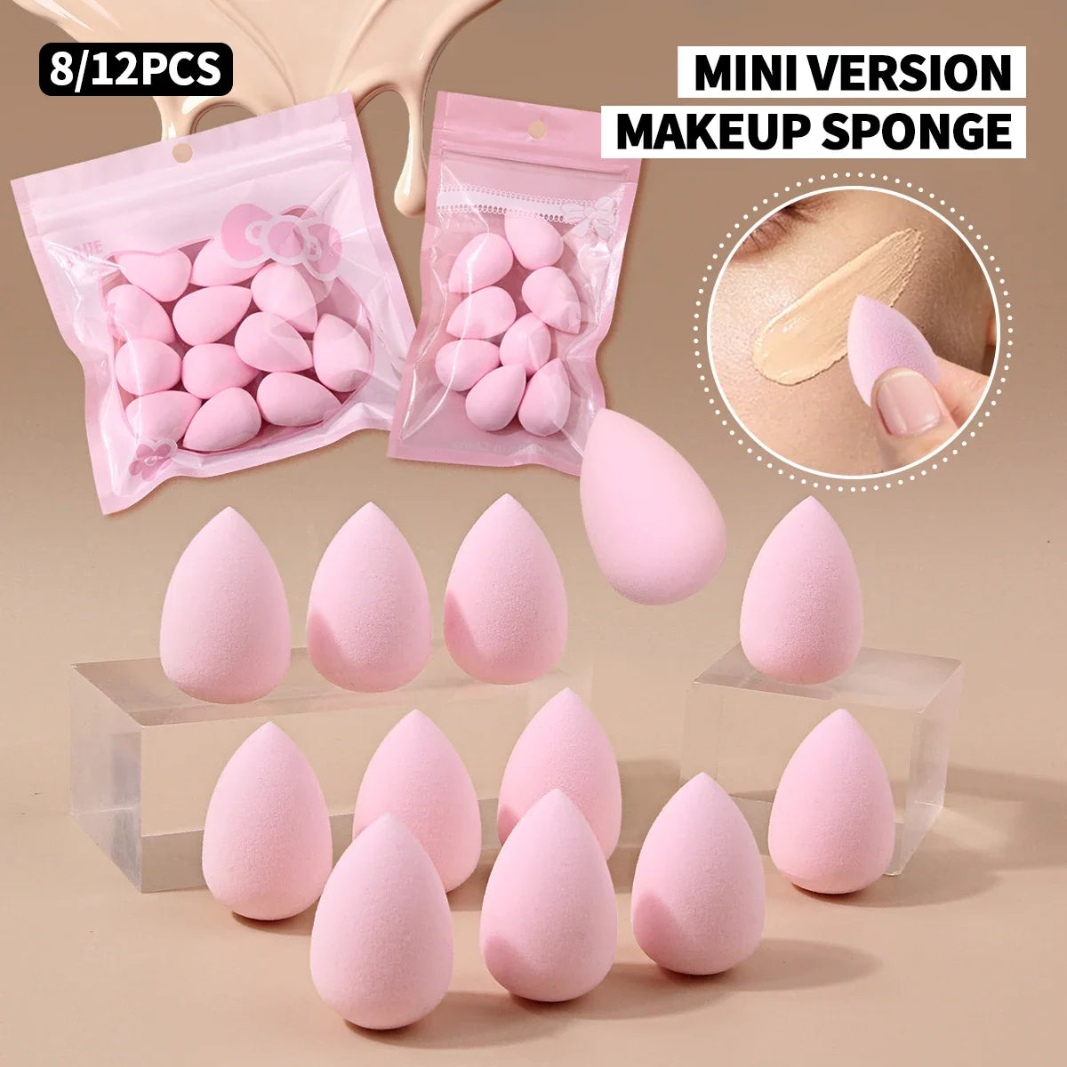 Mini Makeup Sponge Set – Soft Blender for Foundation & Concealer