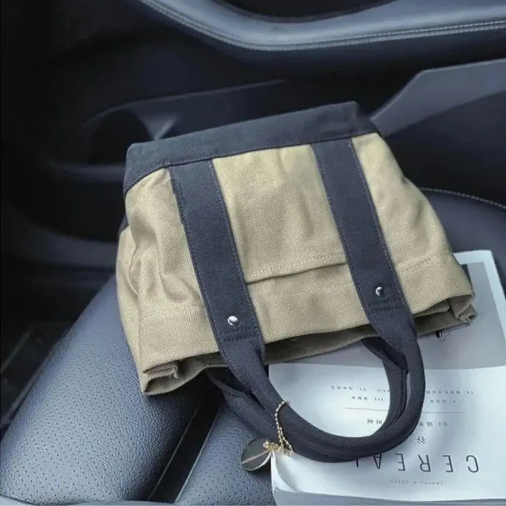Women's Large Canvas Tote Bag – Multi-Compartment Travel Bag