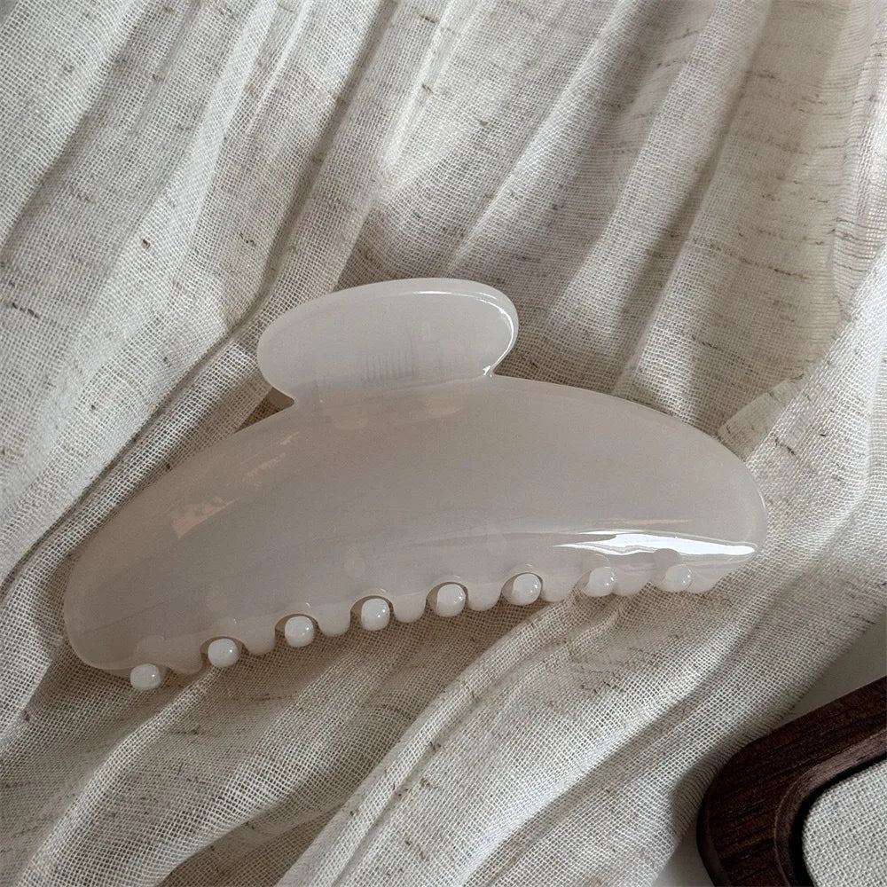 Large Acrylic Hair Claw Clip – French Semicircle Shark Clip