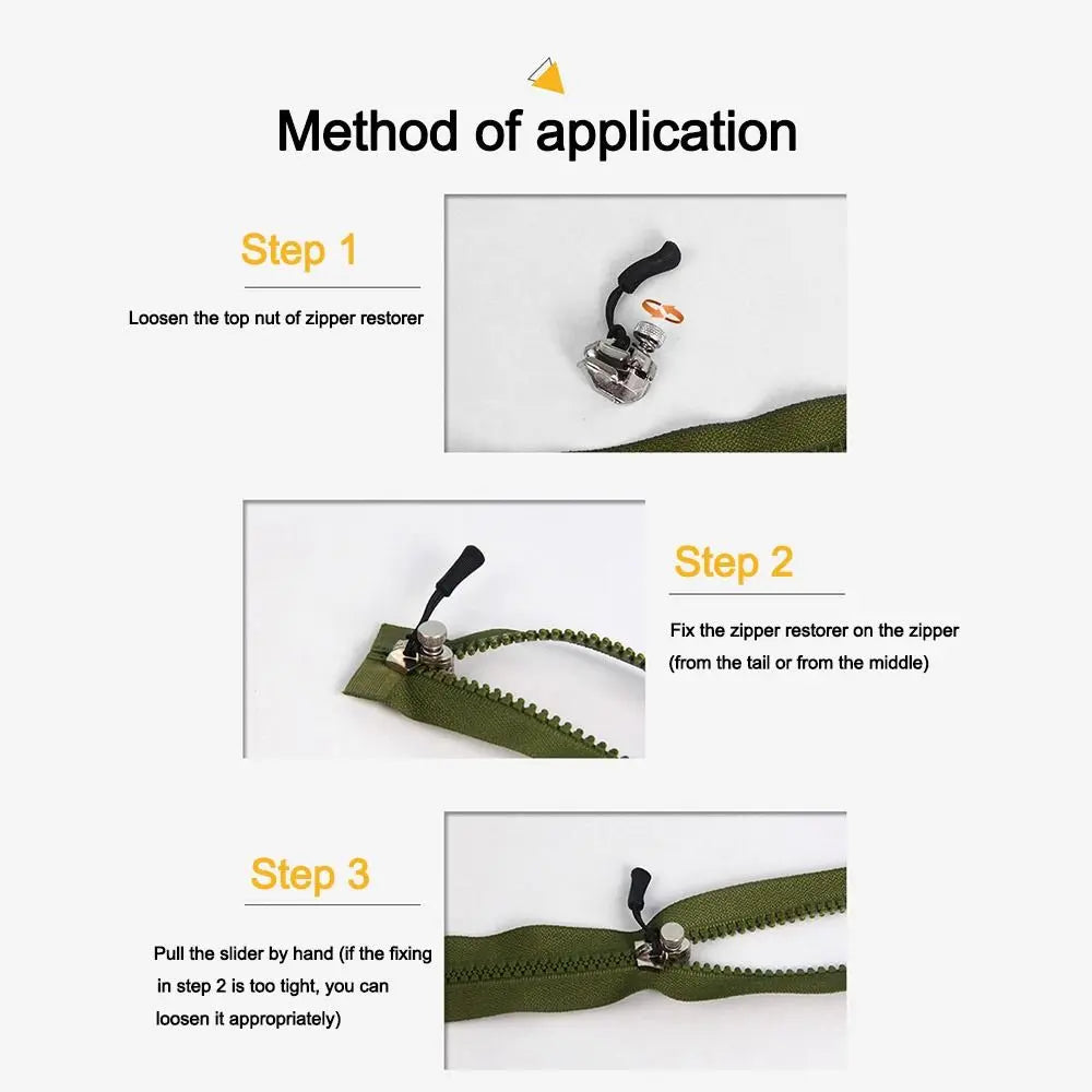 3-Size Zipper Repair Kit – Universal DIY Replacement Puller