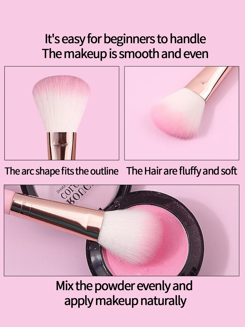 Multi-Functional Blush, Highlight & Smudge Makeup Brush