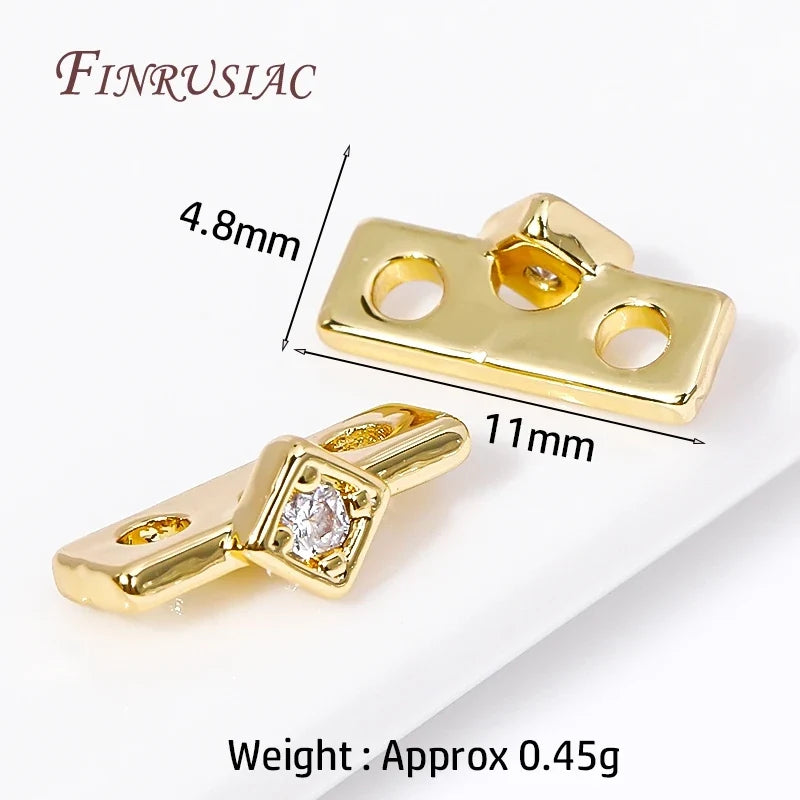 18K Gold Plated Zircon Flower Connector Spacer Beads – DIY Jewelry