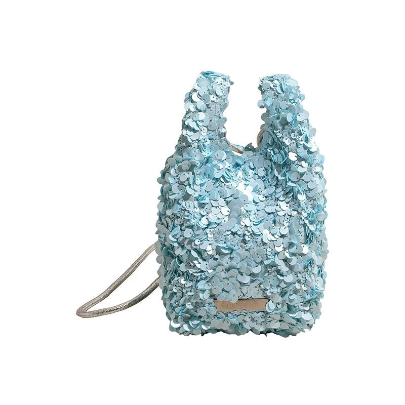 Korean Sequin Bucket Bag – Mini Crossbody Shoulder Bag