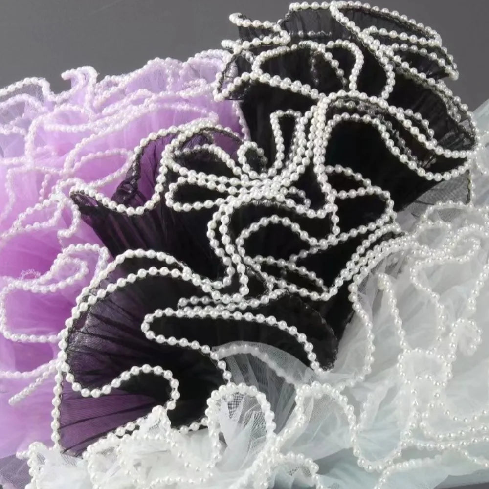 Pearl Wave Mesh Flower Bouquet Wrapping Yarn 28cm x 4 Yards