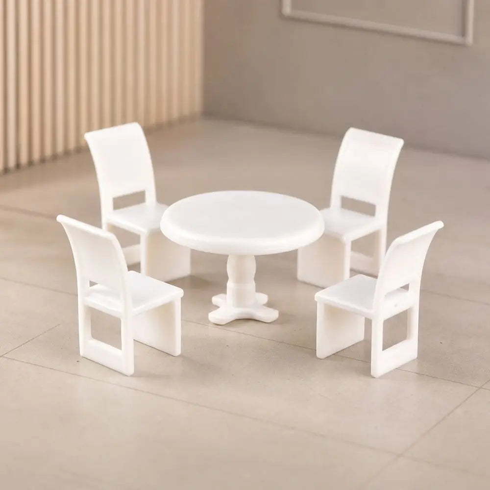 Miniature Table & Chair Set 1:50 Scale – Unpainted DIY Model Kit