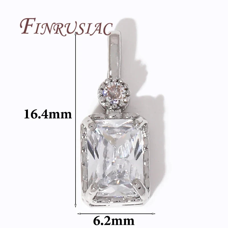 18K Gold Plated Zircon Crystal Square Charms – DIY Jewelry