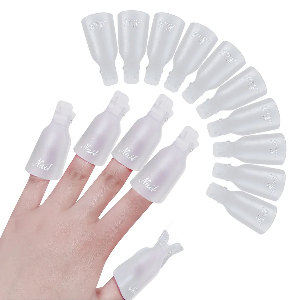 10 Pcs Silicone Nail Soak Off Caps – Reusable Gel Remover Clips