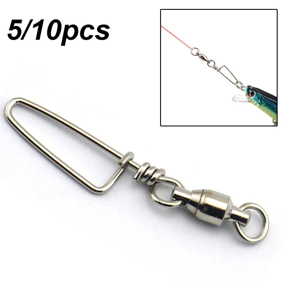 Stainless Steel Ball Bearing Swivel Fishing Snap Connector 0–8#