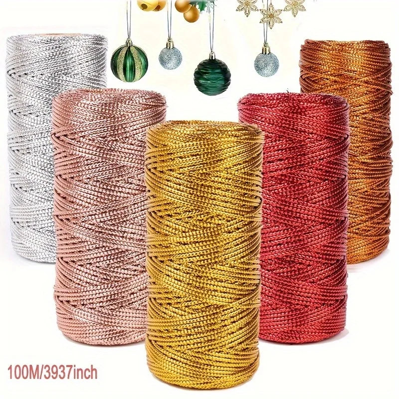 1.5mm 100M Gold Silver Macrame Cord Rope for DIY Crafts