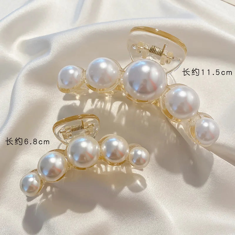 Pearl Hair Claw Clips for Women – Large Korean Shark Barrette