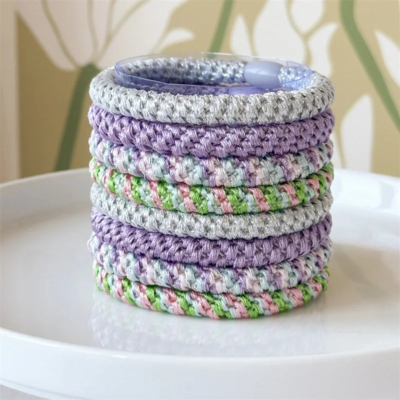 8-Pack Colorful Elastic Hair Ties for Ponytails & Hairstyles