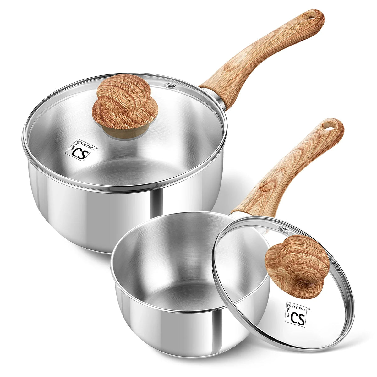 Koch Systeme CS 3-Piece Stainless Steel Saucepan Set with Lids