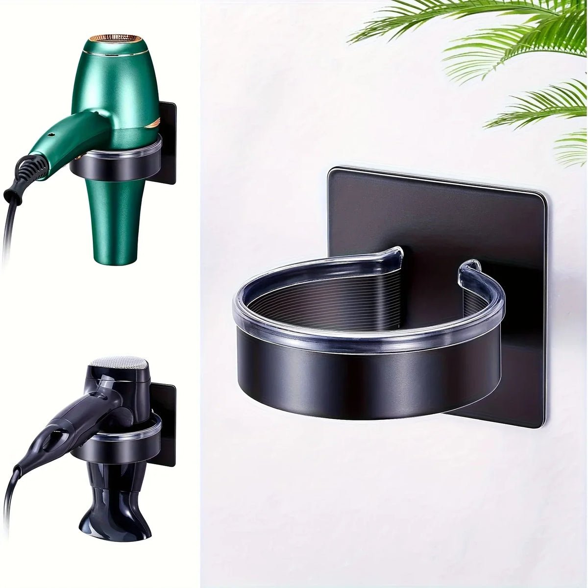 No-Drill Wall Mounted Hair Dryer Holder – Metal Bracket