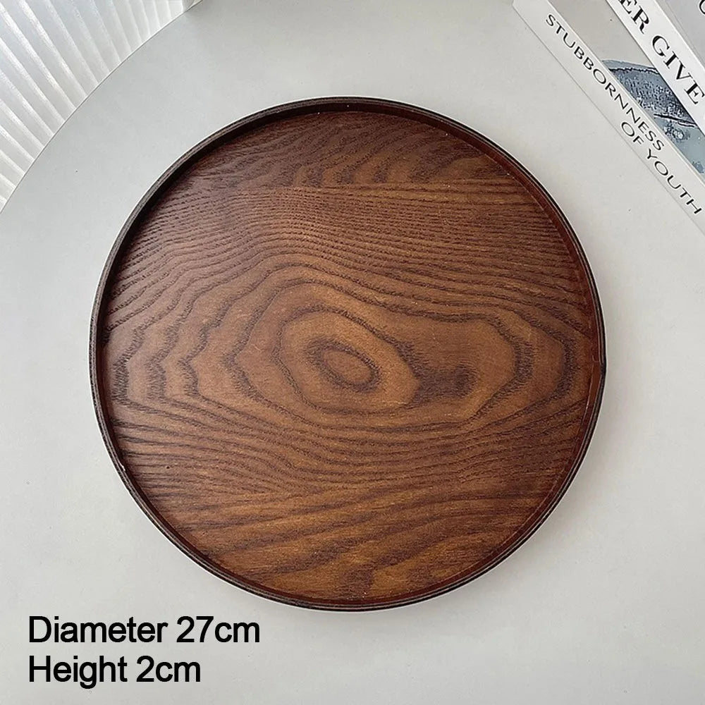 Vintage Round Wooden Serving Tray – 5 Sizes | Home Décor