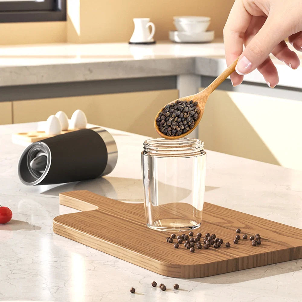 CLITON Electric Gravity Salt & Pepper Grinder Set | LED Mill
