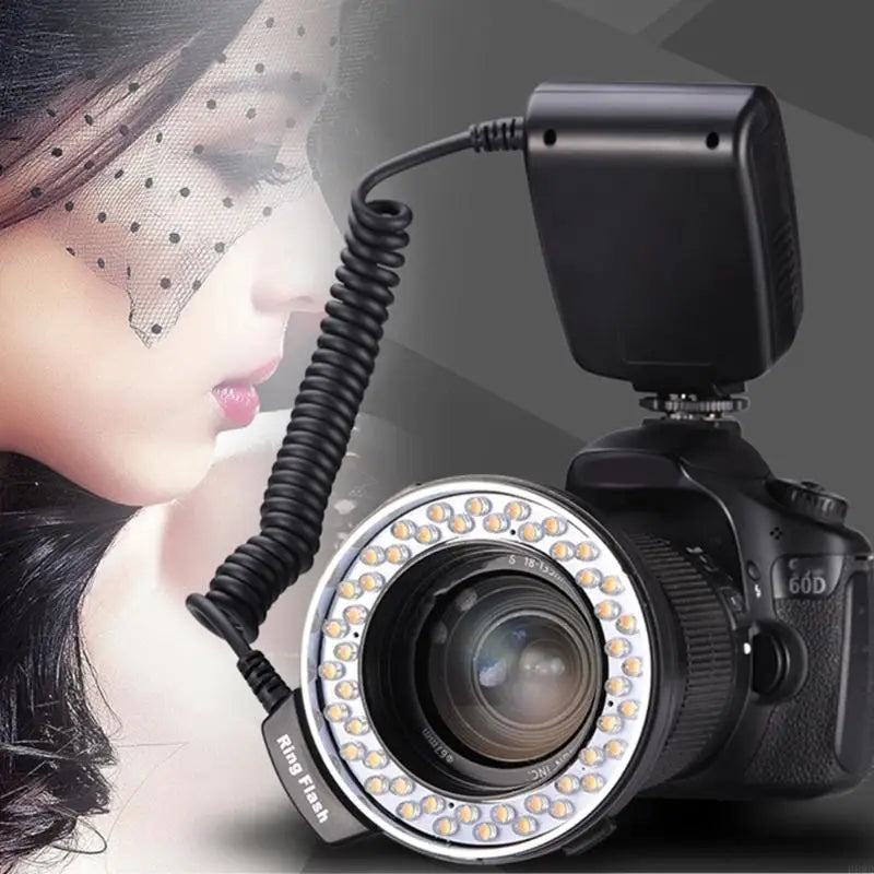 Ring Flash Light LCD 7 Modes & 8 Adapters for DSLR Camera