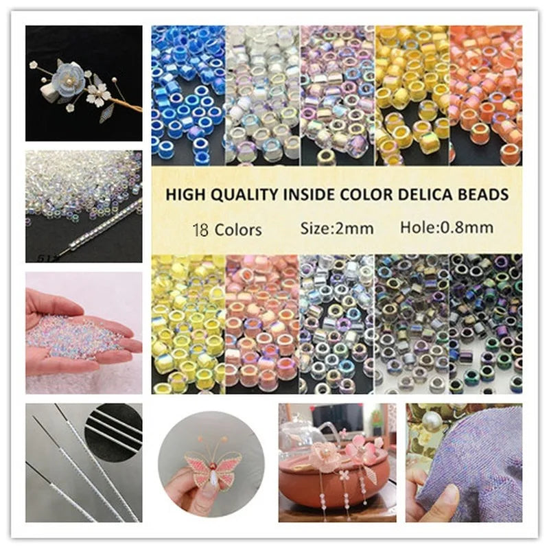 Miyuki Delica 2mm Glass Beads 500Pcs – 18 Colors for DIY